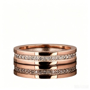 Luxury Lab Grown Diamond Wide Band <b>Ring</b> Multi Row Pave Prong Set 18K Solid Gold Anniversary Jewelry - Product Image 3