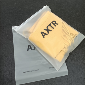 Customized new design Clothing Clear Plastic Frosted Zip lock Bag For T Shirt hoodies Packaging