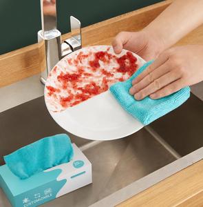 Chiffon de nettoyage en microfibre amovible, emballé en boîte, <span class=keywords><strong>lingettes</strong></span> réutilisables <span class=keywords><strong>pour</strong></span> la cuisine et la maison, chiffon absorbant <span class=keywords><strong>pour</strong></span> le nettoyage - Product Image 1