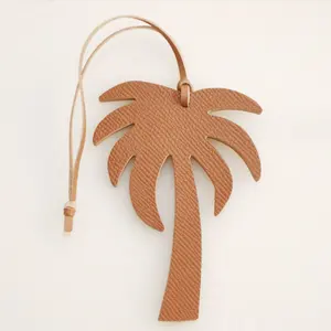 Coconut Palm Shape Keychain Bag Charm Bag Pendant Accessories Handmade Genuine Leather Keychain Handbag Ornaments Small Gifts