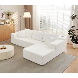 Canapé sectionnel trois places en forme de L, chaise longue moderne noire, assise profonde, canapé rembourré pour salon, chambre à coucher - Product Image 3