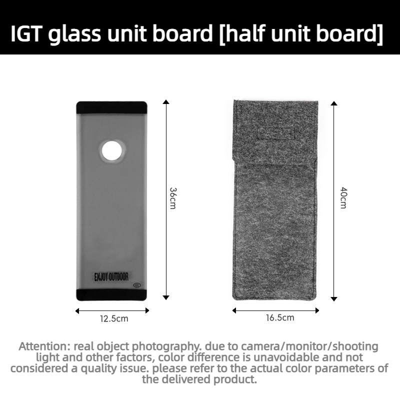 Half-unit glass panel [with storage bag]