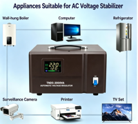 Stabilisateur de tension JMDX 3KVA pour réfrigérateur, climatiseur, monophasé, AVR, protection contre la surchauffe, vente en gros