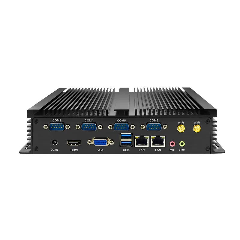 Fanless Embedded Pc Intel I3 I5 I7 Mini Size Dual Lan Industriële Mini Computers Met Simkaart Slot 6 * Seriële Com Poort