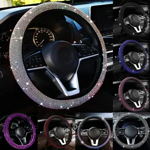 Cubierta <span class=keywords><strong>para</strong></span> <span class=keywords><strong>volante</strong></span> de coche con diamante de cristal brillante <span class=keywords><strong>para</strong></span> coche Suv, Protector de <span class=keywords><strong>volante</strong></span> de diamantes de imitación, decoración de automóviles <span class=keywords><strong>para</strong></span> vehículos - Product Image 2