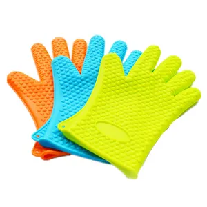 Usine vente en gros cuisine four à micro-ondes anti-brûlure isolation thermique gants de cuisson antidérapants gants en silicone haute température