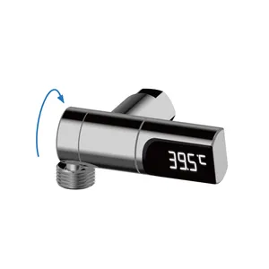 Chromed Water Powered Temperature Display Connector Bathroom Accessories For Shower Set Shower Head Connector