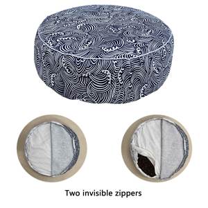 Coussin <span class=keywords><strong>de</strong></span> <span class=keywords><strong>yoga</strong></span> et <span class=keywords><strong>de</strong></span> méditation personnalisé en polyester/coton écologique, housse amovible lavable antibactérienne, forme ronde - Product Image 4