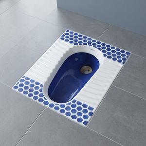 Diseñador Azul Blanco Doble Color Cerámica Squat Pan Orissa WC Inodoro Sanitario Ware India Proveedor para Proyectos de África - Product Image 1