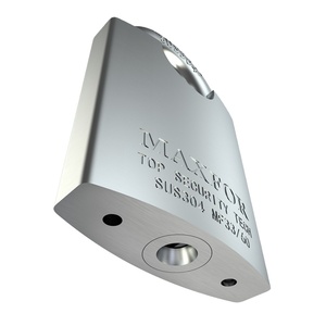 YH1118 Candado de hierro de haz medio envuelto en arco de 2 teclas cromado brillante plateado - Product Image 2