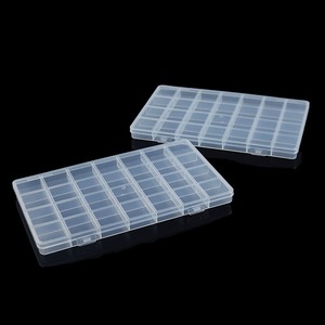 Caja de almacenamiento de plástico transparente, 22,5x13,2x1,5 cm, 28 compartimentos para cuentas, joyería, organización de equipo de pesca, estuche Rectangular - Product Image 2