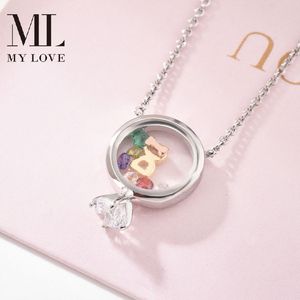 Vòng Cổ Mặt Dây Chuyền Hình Trái Tim Sống Động Tự Làm Vòng Cổ Với Hạt Charm Kim Cương Đầy Màu Sắc Cho Người Yêu - Product Image 3