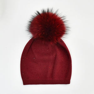 Haute qualité femmes Bling diamant strass bonnets <span class=keywords><strong>pour</strong></span> dames <span class=keywords><strong>Bonnet</strong></span> <span class=keywords><strong>laine</strong></span> bonnets chapeau strass Skullies tricoté chapeaux - Product Image 3