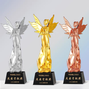 Nuevo <span class=keywords><strong>oro</strong></span> plata bronce resina señora chica Ángel evento cristal trofeo premio - Product Image 3