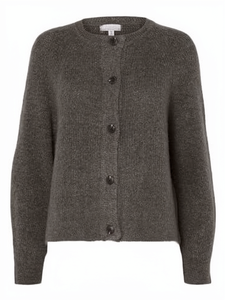 JAC22F255151X <b>Women's</b> Regular Sleeve Solid Color Turn-down Collar <b>Short</b> <b>Cardigan</b> Casual Loose Ribbed Cotton/Bamboo Fiber Winter - Product Image 2