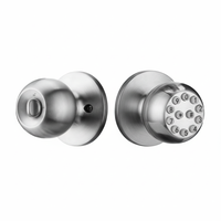 Serrure à bouton électronique avec clavier à code, noyau de serrure de classe C, en alliage d'aluminium et acier inoxydable, pour porte en bois et porte de chambre