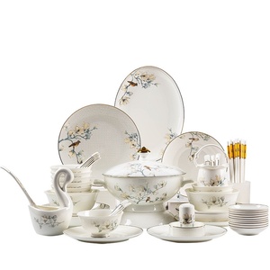 Service de table en céramique de Jingdezhen – Ensemble de bols et assiettes pour la maison – Luxe léger haut de gamme – Cadeau de déménagement – Échantillon personnalisable avec LOGO - Product Image 5