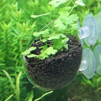 Décorations d'aquarium, pot à plantes en acrylique, pot à plantes aquatiques avec support à ventouse, cylindre de plantation, accessoires d'aquarium