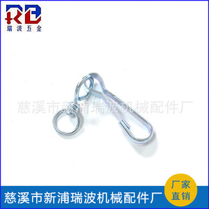 Newpuri Ripple Steel Wire Rope <b>Clips</b> Plain Carbon Steel Rotating <b>Buckle</b> Keychain 1T Load Capacity - Product Image 3