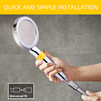 Douche à main en métal chromé poli miroir, double filtration, fonction unique, haute pression, pour purifier l'eau et prendre soin de la peau
