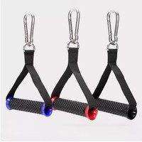 Logo personalizado Prime Fitness manijas antideslizante gimnasio mango de alta resistencia Pull-up D mango gimnasio con anillo D para bandas de resistencia