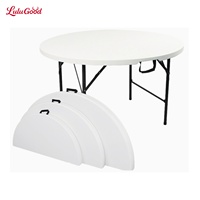 Table à bascule portable de haute qualité en résine plastique blanche, pliable, imperméable, empilable, design moderne, pour cour, salle à manger, hôtel
