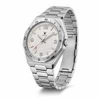 Montres à quartz pour hommes avec logo personnalisé en gros, fonction GMT, double fuseau horaire, acier inoxydable 316, étanche 5ATM