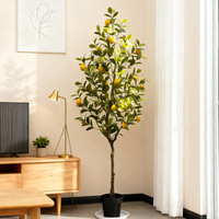 Arbre de citron artificiel hautement réaliste avec structure en fer, 100-200 cm, plante bonsaï verte artificielle pour intérieur et extérieur, décoration de salon