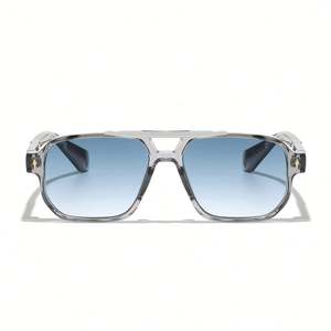 Lunettes de soleil rétro carrées personnalisées 2025 avec logo, protection UV400, monture transparente, double pont, pour hommes et femmes - Product Image 2