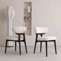 Chaise de salle à manger en bois de frêne massif, style mi-siècle, luxe léger, inspiration nordique, revêtement en cuir de frêne blanc, rembourrage supplémentaire, vintage