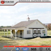 Bâtiment préfabriqué de style ranch à faible coût, maisons à ossature en acier, structure en acier stable pour chevaux, écurie pour chevaux
