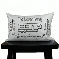 Coussin décoratif personnalisé en microfibre pour camping-car avec insert en tissu de coton pour caravane, vente en gros OEM