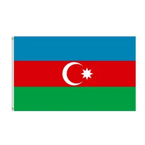 Bon marché promotionnel 3x5ft grand drapeau national imprimé sur mesure double face drapeau de pays de l'Azerbaïdjan