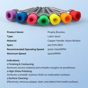 100 Pezzi Spazzole Dentali Monouso in Nylon con Attacco a Scatto, Piatte e Coniche, per Lucidatura e Cura Dentale - Product Image 2