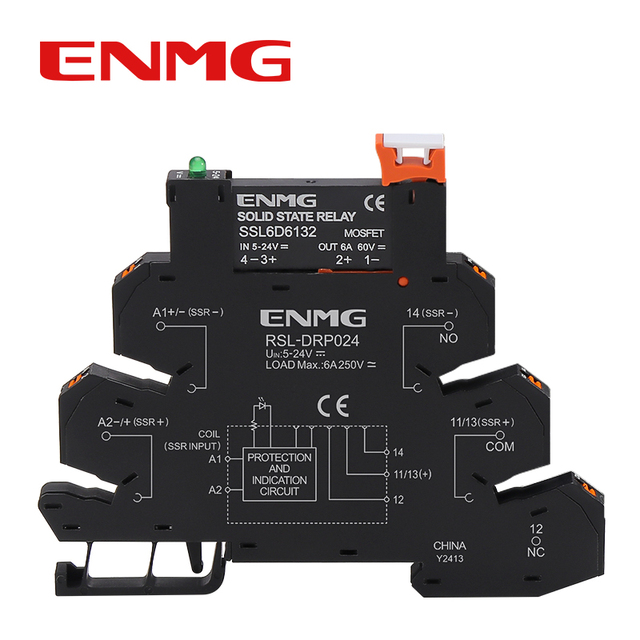 ENMG Ultra - Thin Electromagnetic Relay Solid - State Module Group with Short Connecting Strip 24VDC Hongfa - Compatible