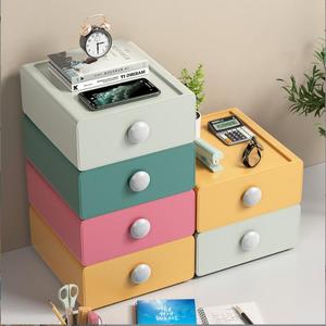 <b>Drawer</b> Style Desktop <b>Storage</b> <b>Box</b> Stackable Organizer Multicolor Office Desk Organizer for Cosmetics and Stationery - Product Image 4