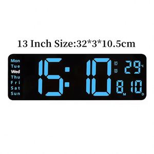 Horloge de table intelligente 13 pouces, design simple pour salon, affichage multifonctionnel de la température, affichage du jour et de la semaine, télécommande - Product Image 3