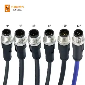 Svlec ขั้วต่อเซ็นเซอร์ตรง Ip67กันน้ำ M12ตัวผู้ Pg9 B-Code ขั้วต่อ M12 4-Pin สำหรับการเดินสายไฟสนาม