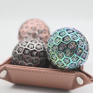 Charme 50mm Rainbow <span class=keywords><strong>Ball</strong></span> 100-Side Dice Bulk Single D100 Creux <span class=keywords><strong>Dragon</strong></span> Polyédrique Métal Dés pour Donjons Dragons Joueurs - Product Image 2