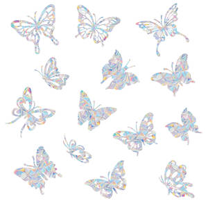 Autocollants de fenêtre colorés, arc-en-ciel, prisme, papillon, décoration de la maison, autocollants électrostatiques anti-collision, multi-formes - Product Image 6