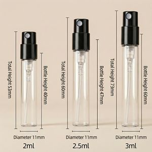Mini frasco de vidrio de 2ml 2.5ml para muestras de perfume, botella pulverizadora con atomizador de doble resorte y serigrafía para crema de cuidado de la piel y fragancias - Product Image 2