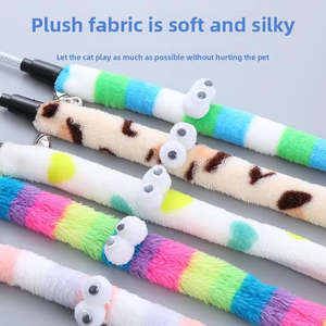 Çevre dostu karikatür interaktif kapalı kedi yavru oyun sopa oyuncak peluş değnek Teaser Springs dayanıklı Pet oyuncaklar - Product Image 2