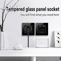 Prise murale industrielle standard européenne 86 mm, utilisation en hôtel, en serre, décoration, USB de type C, série L, classe A, verre trempé solide, haute qualité