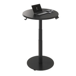 Escritorio de Computadora Ergonómico Moderno de Una Sola Pata, Color Negro, NUEVO, Altura Ajustable con un Solo Motor, 3 Etapas, Escritorio Redondo para Computadora - Product Image 3