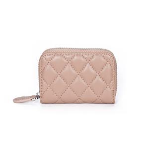 高級婦人用シープスキンキルティングカードホルダー、ジッパー付きアコーディオンウォレット、小型レザーカードケース、エレガントなファッションスタイル - Product Image 6