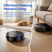 Robot Vacuum Cleaner Pintar 20000Pa Daya Hisap Kuat 3 Mode yang Dapat Disesuaikan Motor Tanpa Sikat Navigasi LDS Slam Pengisian Daya Otomatis