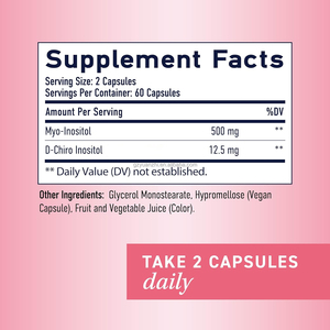 120 Non ogm Ct 40:1 rapporto mio-inositolo Caspules D-Chiro integratore inositolo per l'equilibrio ormonale delle donne - Product Image 4