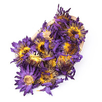 Têtes de fleurs séchées naturelles brutes, parfumées, à base de plantes, fleurs de lotus bleues séchées pour le thé Lan Lian Hua