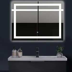 中国供应商现代立式梳妆浴室led镜子