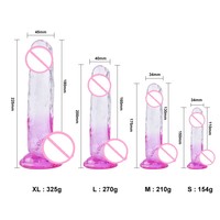 Dildo Grande de Silicona Suave Realista con Degradado de Doble Color Transparente Personalizado para Mujeres, Juguete Sexual para Adultos